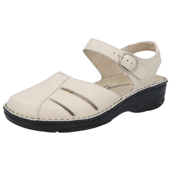 Birthe Sandalen Fersenriemen beige Weichbettung Wechselfußbett Weite G Aventin - Berkemann